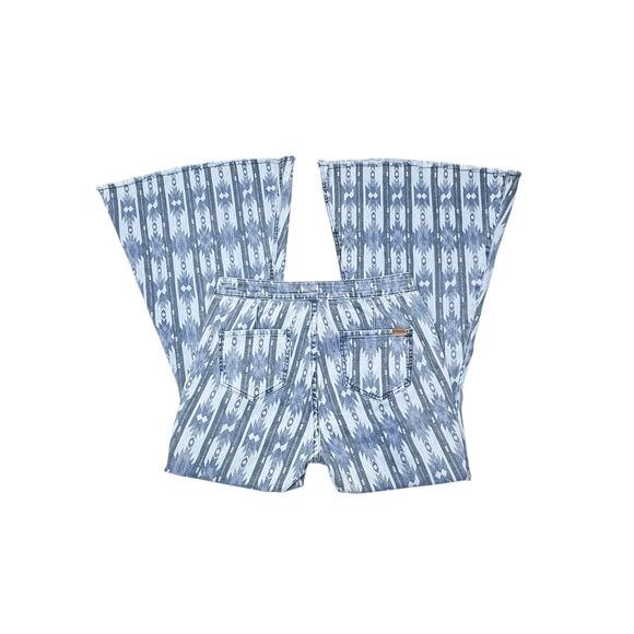 Rock & Roll Denim Aztec Print Bell Bottom Jeans - 31/32 - Picture 3 of 8